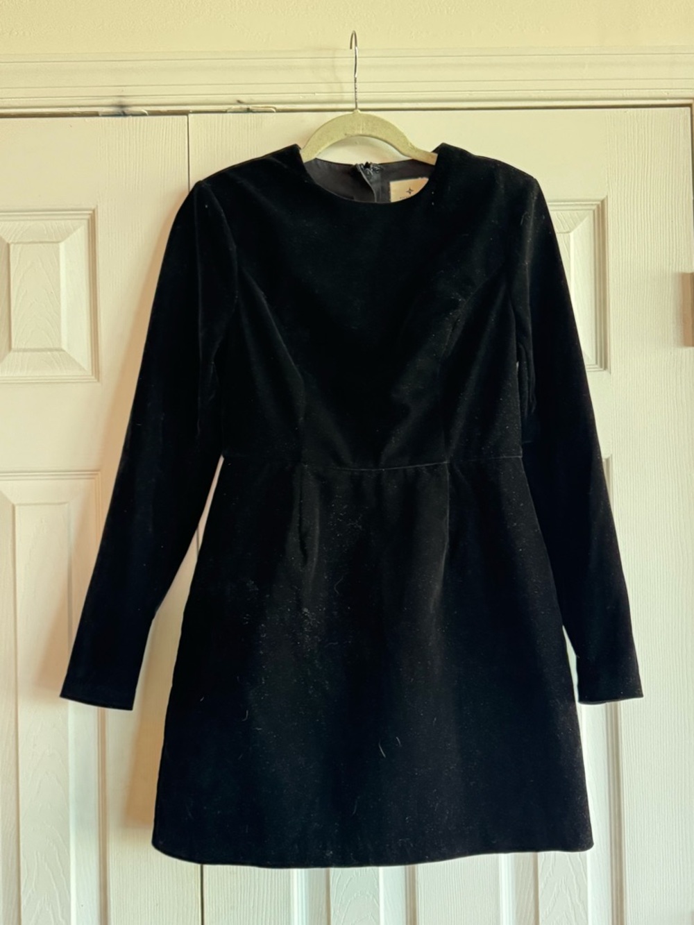 Tuckernuck Black Velvet Long-Sleeve Mini Dress
